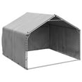 thumbnail image 1 of vidaXL Outdoor Dog Kennel Silver Galvanized Steel Large, 1 of 2