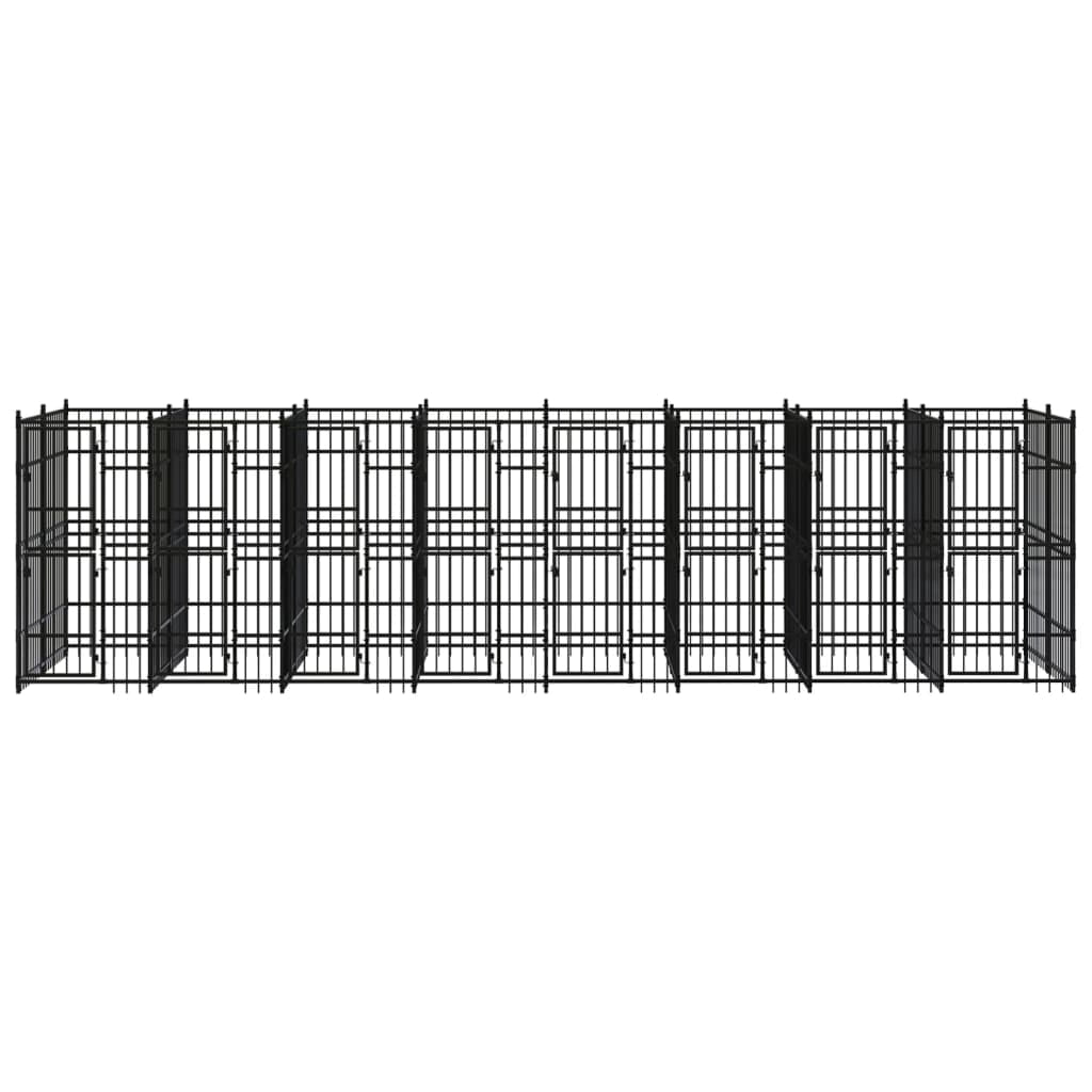 vidaXL Outdoor Dog Kennel Steel 158.8 ft²