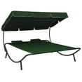 thumbnail image 1 of vidaXL Outdoor Double Chaise Lounge Patio Lounge Bed with Canopy and Pillows, 1 of 50