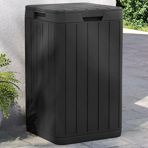 vidaXL Outdoor Garbage Bin Anthracite 15"x15"x25.6" PP