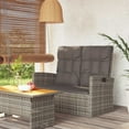 thumbnail image 1 of vidaXL Outdoor Loveseat Rattan Patio Garden Bench with Cushions Poly rattan, 1 of 17