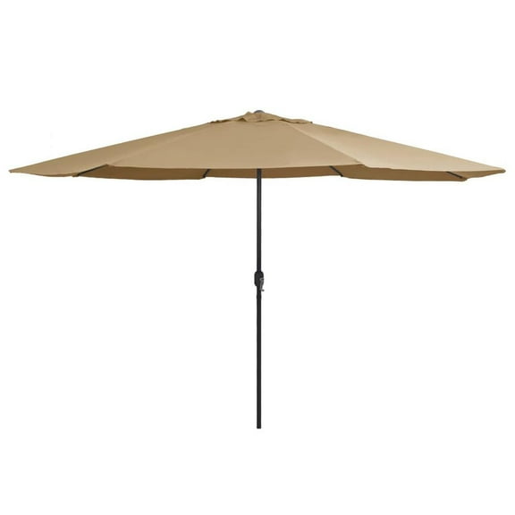 vidaXL Garden Parasol Taupe 100% polyester fabric, metal pole Large