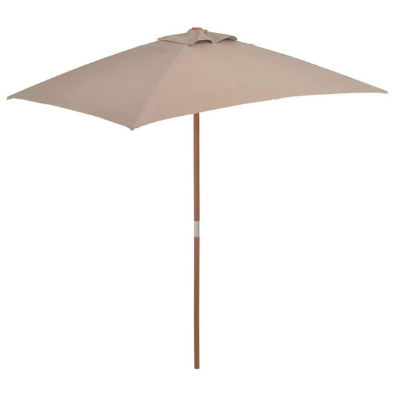 vidaXL Outdoor Parasol with Wooden Pole 59.1"x78.7" Terracotta