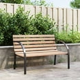 thumbnail image 1 of vidaXL Outdoor Patio Bench 2-Seater Bench Patio Loveseat Chair Wood and Iron, 1 of 16