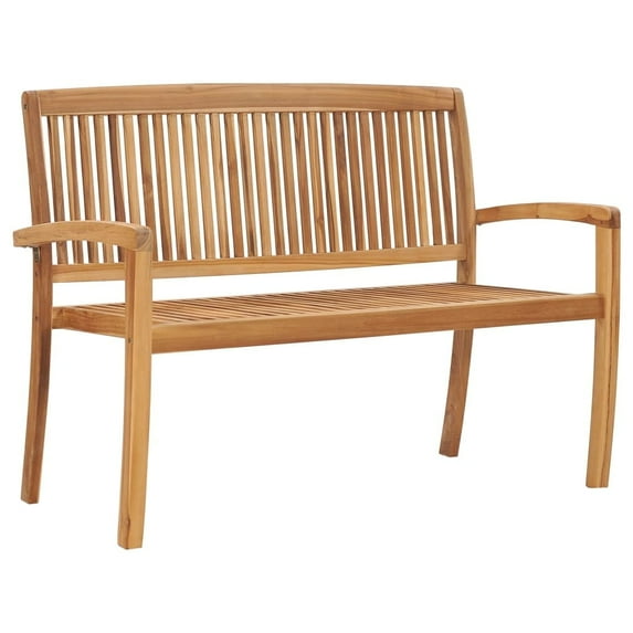 vidaXL Solid Teak Wood Outdoor Garden Bench - 120 cm