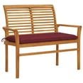 thumbnail image 1 of vidaXL Outdoor Patio Bench Garden Bench with Cushion for Porch Solid Wood Teak, 1 of 10