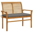 thumbnail image 1 of vidaXL Outdoor Patio Bench Garden Bench with Cushion for Porch Solid Wood Teak, 1 of 10
