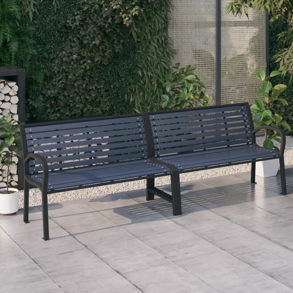 vidaXL Outdoor Patio Bench Garden Park Bench for Backyard Deck Steel ...