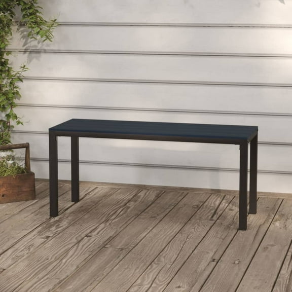 vidaXL Outdoor Patio Bench Garden Park Bench with Steel Frame Steel and WPC