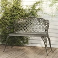 thumbnail image 1 of vidaXL Outdoor Patio Bench Outdoor Bench Chair for Backyard Cast Aluminum, 1 of 6