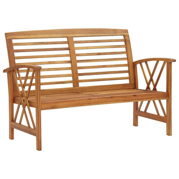 vidaXL Outdoor Patio Bench Wooden Garden Bench with Armrests Solid Wood Acacia