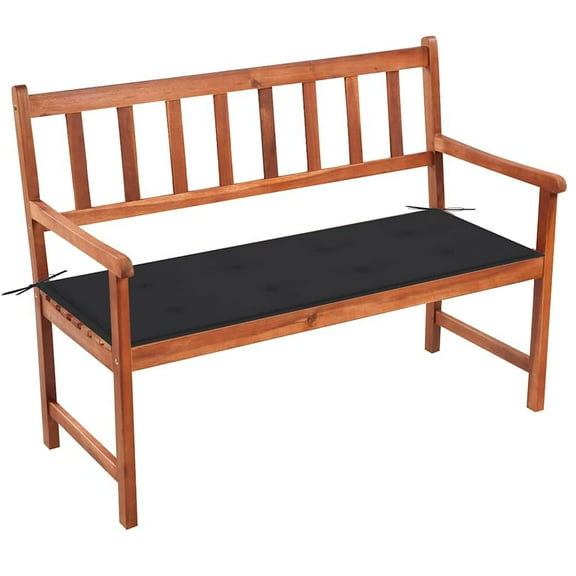 vidaXL Outdoor Patio Bench Wooden Garden Bench with Cushion Solid Wood Acacia