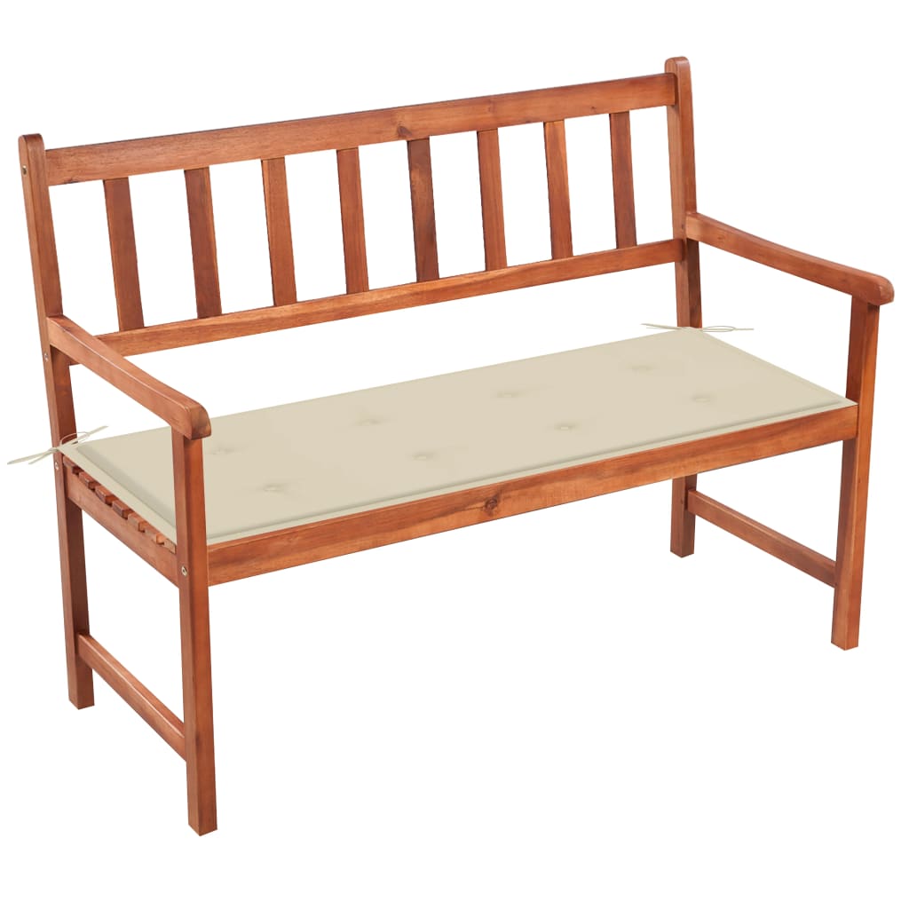 vidaXL Outdoor Patio Bench Wooden Garden Bench with Cushion Solid Wood Acacia - image 1 of 20