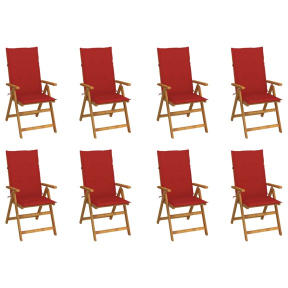 vidaXL Outdoor Recliner Chairs Patio Chair with Cushions Solid Wood Acacia