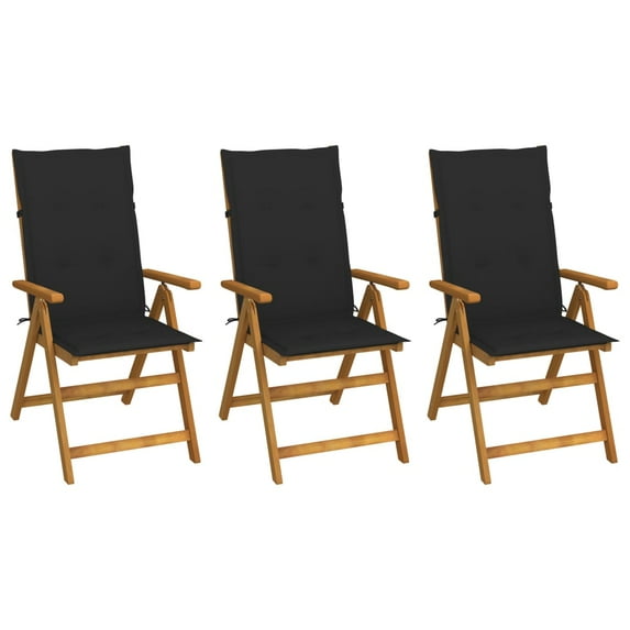 vidaXL Outdoor Recliner Chairs Patio Chair with Cushions Solid Wood Acacia