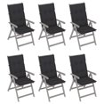 thumbnail image 1 of vidaXL Outdoor Recliner Chairs Patio Chair with Cushions Solid Wood Acacia, 1 of 12