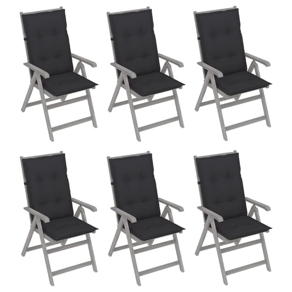 vidaXL Outdoor Recliner Chairs Patio Chair with Cushions Solid Wood Acacia