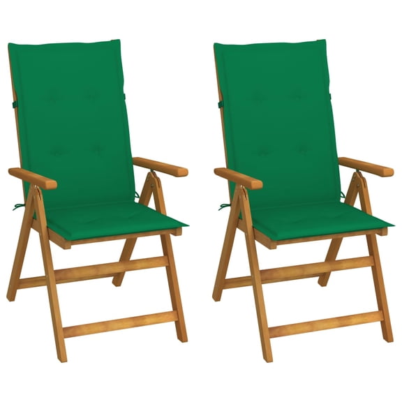 vidaXL Outdoor Recliner Chairs Patio Chair with Cushions Solid Wood Acacia