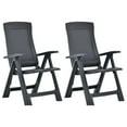 thumbnail image 1 of vidaXL Outdoor Recliner Chairs Reclining Lounge Chair Patio 2 Pcs Plastic, 1 of 25