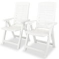 thumbnail image 1 of vidaXL Garden Chair Set of 2 White Plastic Standard Foldable, 1 of 7