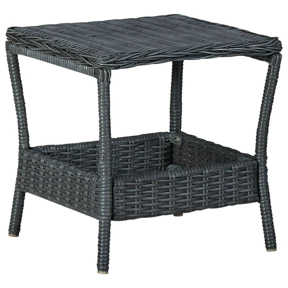 vidaXL Outdoor Side Table Garden Patio Porch End Table with Storage PE Rattan
