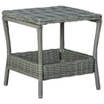 thumbnail image 1 of vidaXL Outdoor Side Table Garden Patio Porch End Table with Storage PE Rattan, 1 of 16