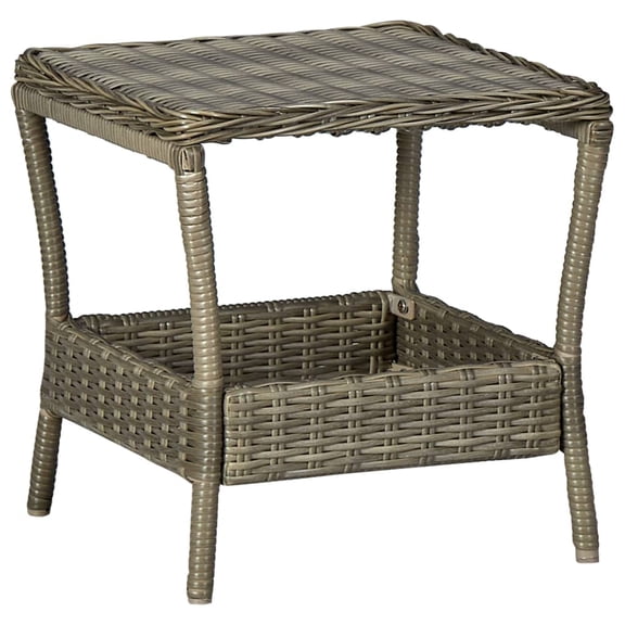 vidaXL Outdoor Side Table Garden Patio Porch End Table with Storage PE Rattan