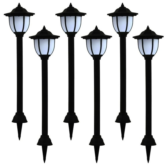 vidaXL Solar Lamp Set of 6 Black Polypropylene Standard Solar