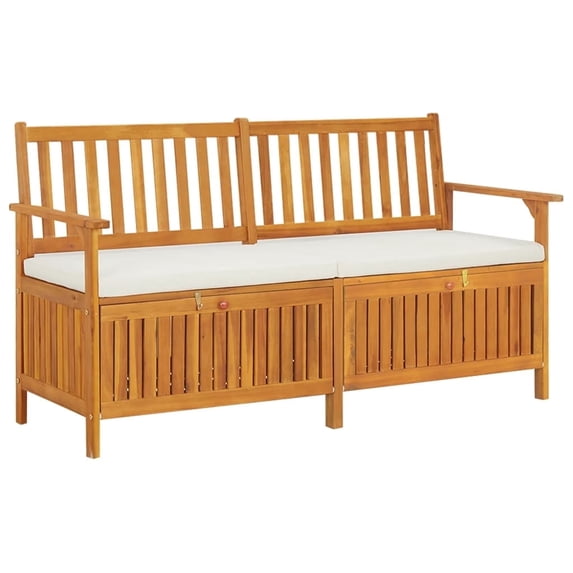vidaXL Outdoor Storage Bench Deck Box for Patio Furniture Solid Wood Acacia