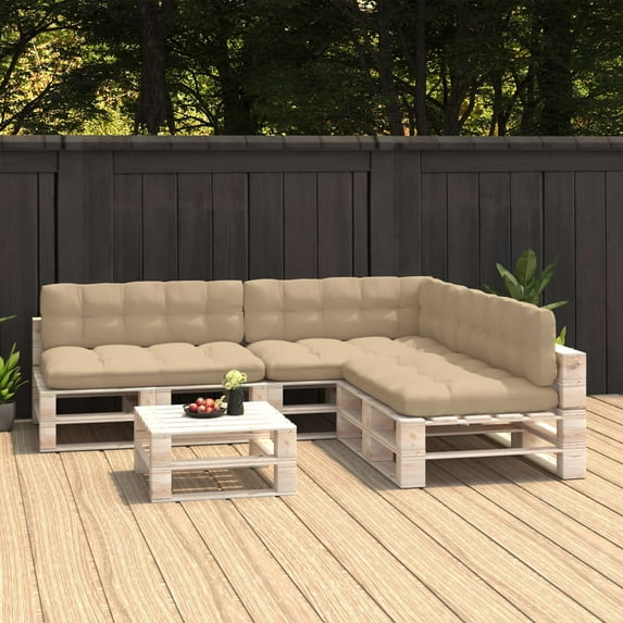 vidaXL Pallet Cushions Floor Cushion Seat Pad Sofa Seat Couch Cushion 7 pcs