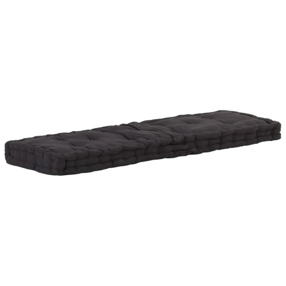 vidaXL Pallet Floor Cushion Cotton 47.2"x15.7"x2.8" Black