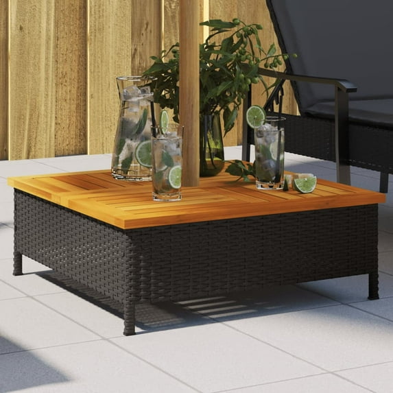 vidaXL Parasol Base Cover Outdoor Umbrella Holder Table Poly Rattan and Acacia