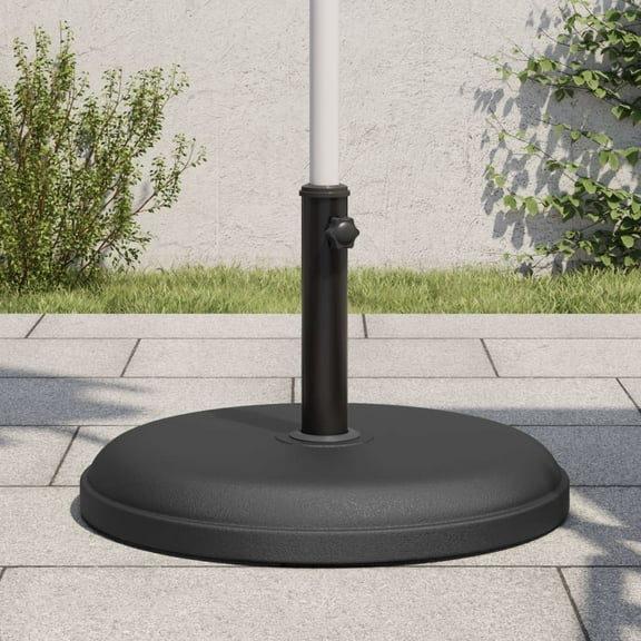 vidaXL Parasol Base Black Plastic and concrete base, iron tube Universal