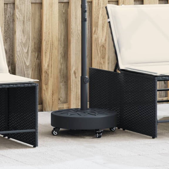 vidaXL Parasol Base Black Polyethene and Concrete Large