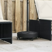 vidaXL Medium Black Parasol Base Polyethylene and Concrete with Iron Tube