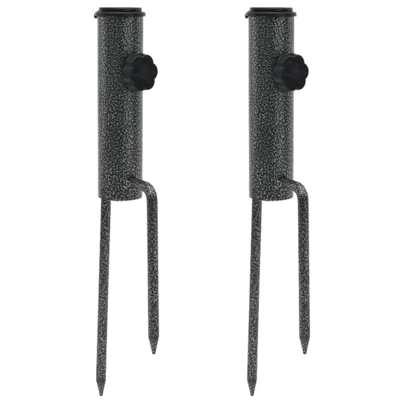 vidaXL Parasol Stands with Spikes 2 pcs 3.5"x13.8" Galvanized Steel