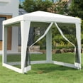 thumbnail image 1 of vidaXL Party Tent Outdoor Canopy Tent Gazebo Marquee with 4 Mesh Sidewalls, 1 of 8