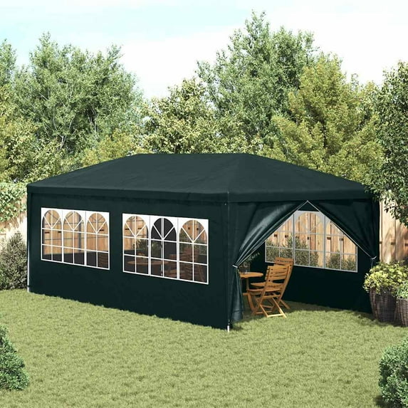 vidaXL 10'x20' Green Waterproof Party Tent with Side Panels Polyethylene Steel Frame