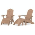 thumbnail image 1 of vidaXL Patio Adirondack Chairs 2 pcs with Footstools HDPE Brown, 1 of 4