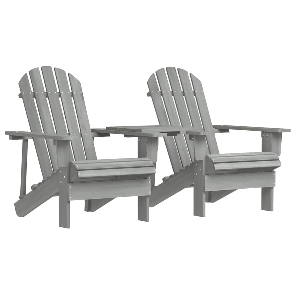 vidaXL Garden Chair Grey Solid Fir Wood Regular Durable