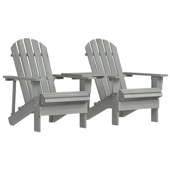 vidaXL Garden Chair Grey Solid Fir Wood Regular Durable