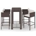 thumbnail image 1 of vidaXL Patio Bar Set 5 Piece with Cushions Poly Rattan Seating Multi Colors, 1 of 10