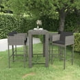 thumbnail image 1 of vidaXL Patio Bar Set 5 Piece with Cushions Poly Rattan Seating Multi Colors, 1 of 7