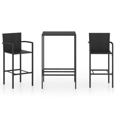 vidaXL Patio Bar Set Bar Table and Stools Patio Furniture Set Poly Rattan