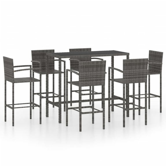 vidaXL Patio Bar Set Bar Table and Stools Patio Furniture Set Poly Rattan