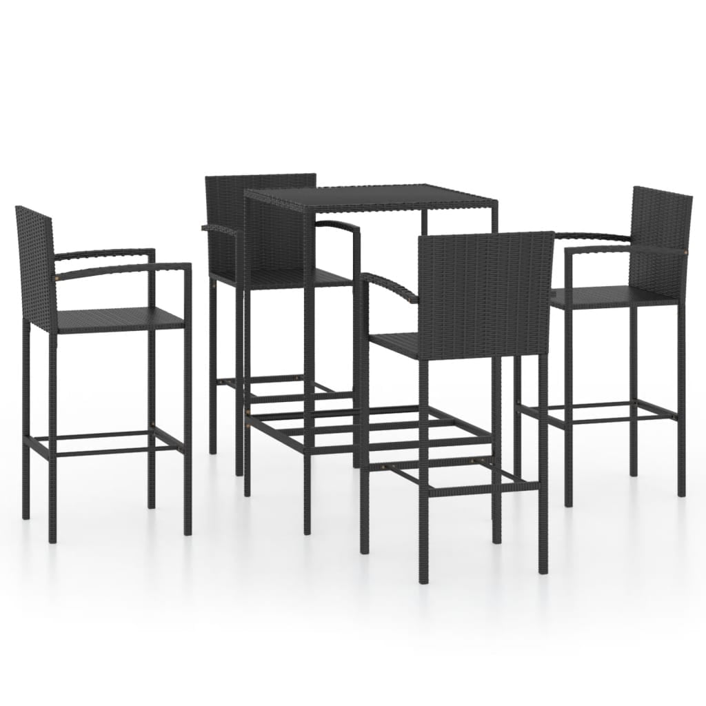 vidaXL Patio Bar Set Bar Table and Stools Patio Furniture Set Poly