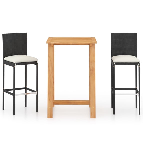 vidaXL Patio Bar Set Bar Table and Stools Patio Furniture Set with Cushions