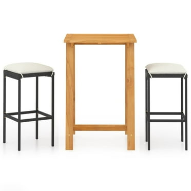vidaXL Patio Bar Set Bar Table and Stools Patio Furniture Set with Cushions