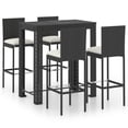 thumbnail image 1 of vidaXL Patio Bar Set Outdoor Bistro Set Bar Stool Bistro Table Poly Rattan, 1 of 63