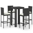 thumbnail image 1 of vidaXL Patio Bar Set Outdoor Bistro Set Bar Stool Bistro Table Poly Rattan, 1 of 63